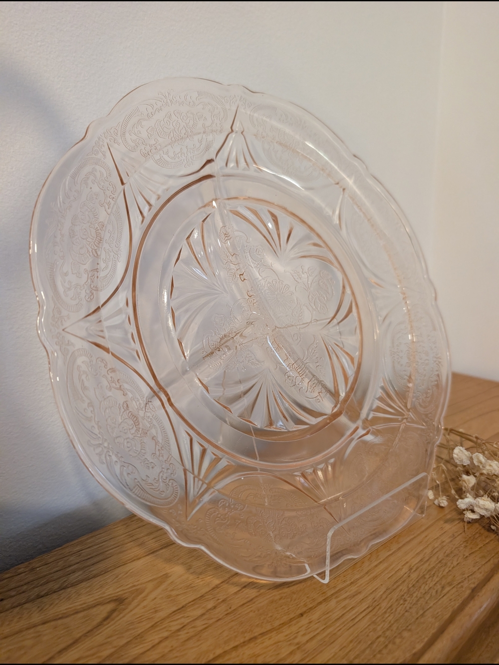 Vintage Hazel Atlas Pink Depression Glass Plate